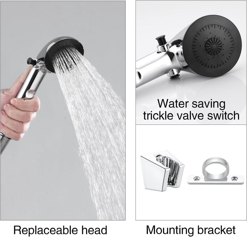 LavishStream RV Shower Faucet with Handheld Showerhead & Hose, 4" ABS Shower Set, Leak & Rust Resistant for RV Camper Motorhome Travel Trailer (Chrome, Indoor/Outdoor Use) - Image 5